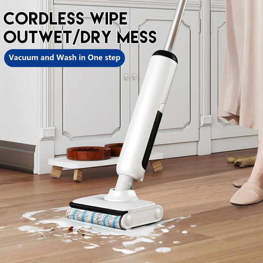 HABIUBIU Vacuum Mop All in One, Wet Dry Vacuum Cleaner, Cordless Cleaner Machine for Tile Hardwood Floor, Self Cleaning Electric Mop with 180° Lie-Flat