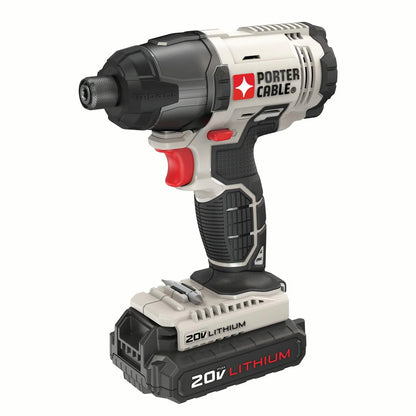 PORTER CABLE 20-Volt Max Lithium-Ion Cordless Compact Impact Driver With 2 Batteries, PCC641LB