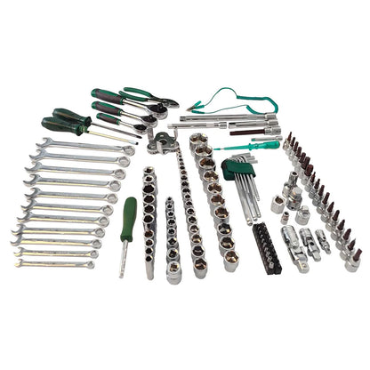 Dawot 124PC Mechanics Tool Set, Auto Repair Hand Tool Set, 1/2" 1/4" & 3/8" Drive Socket Tool Set - Including Ratchet Set Metric Sockets Wrenches Sets for Auto Repair Machine Repair