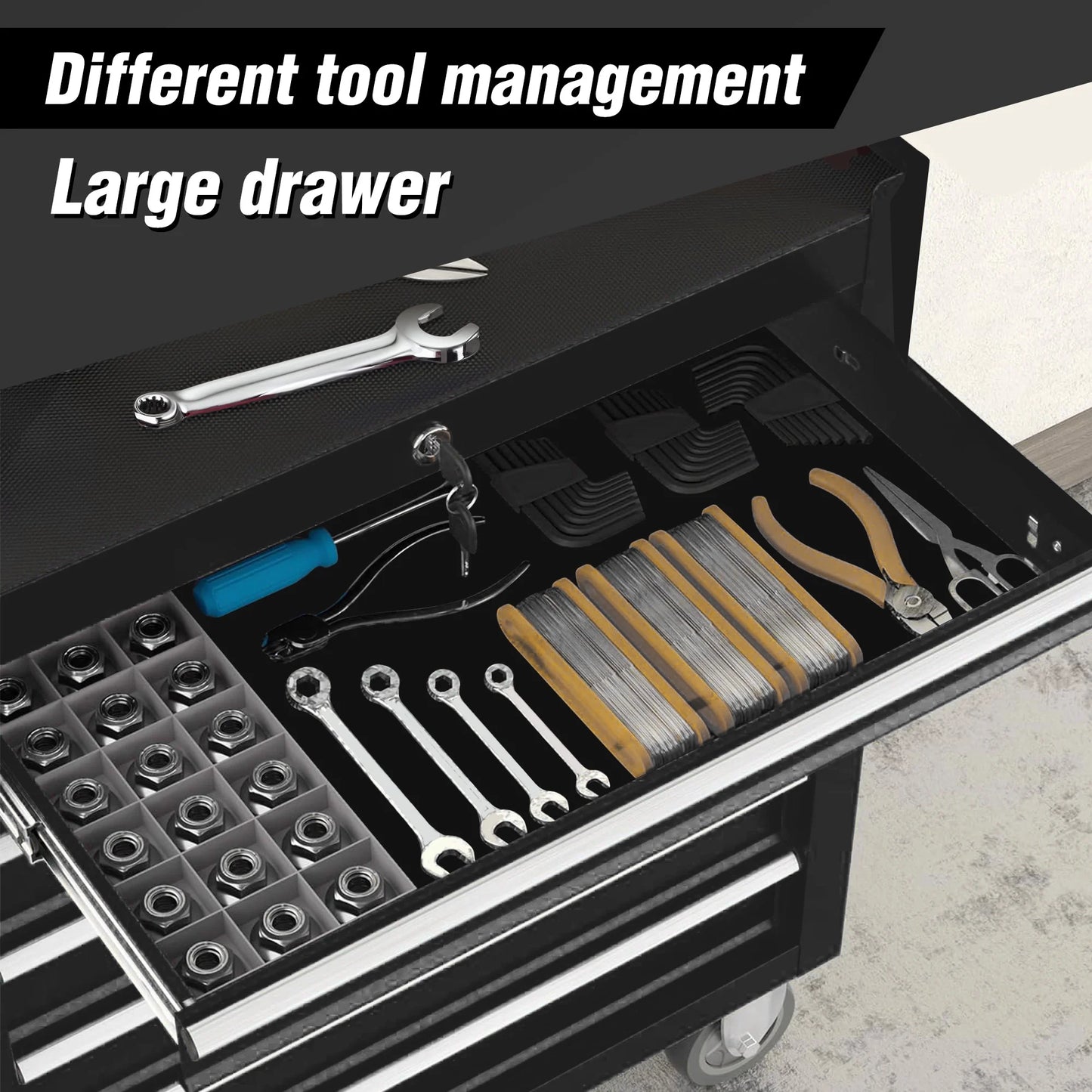 7-Drawer Rolling Tool Chest with Wheels - Heavy-Duty Tool Storage Cart for Garage, Workshop, or Job Site