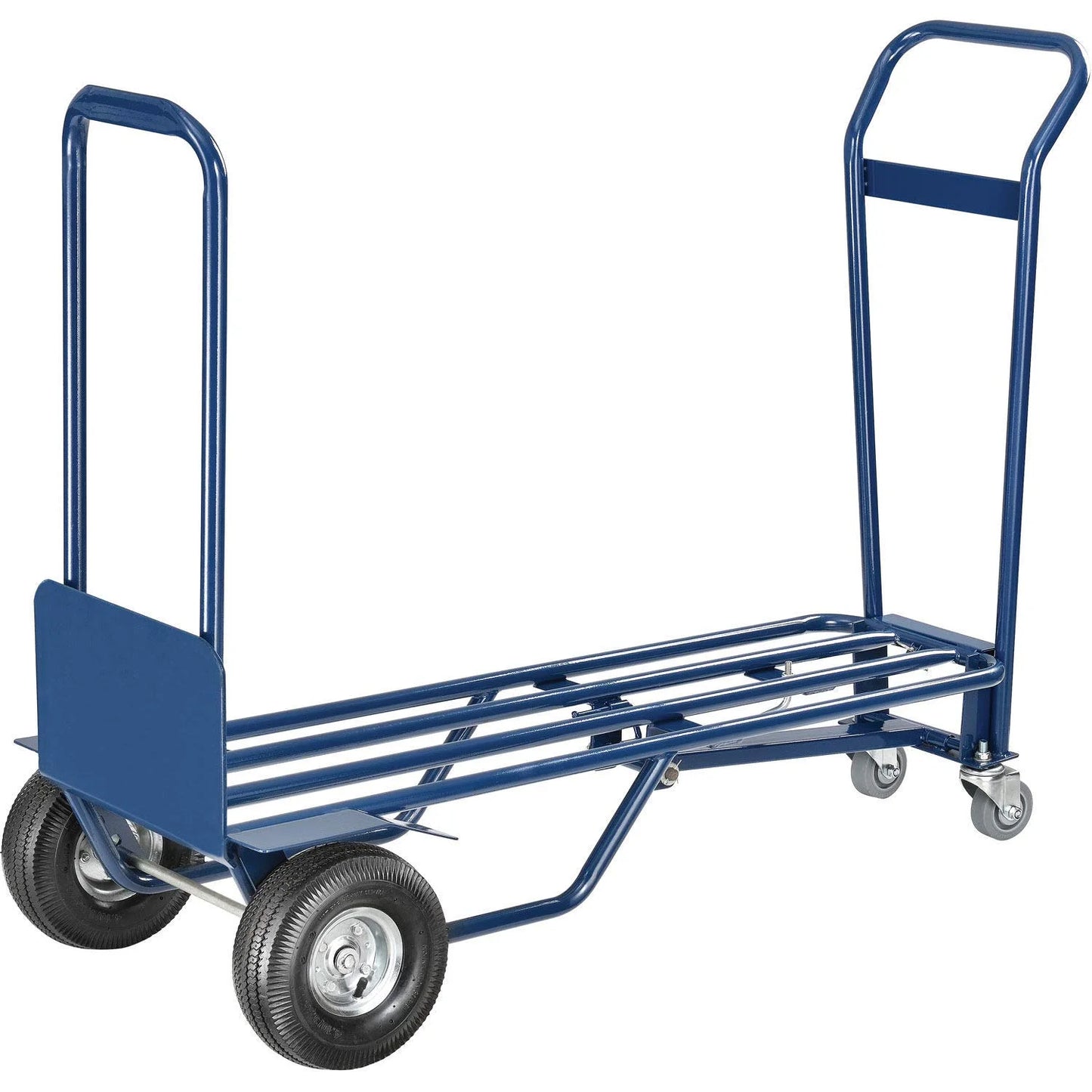Global Industrial 983130 Steel 3-in-1 Convertible Hand Truck with Pneumatic Wheels, 600 lbs
