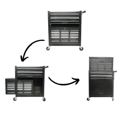 8 Drawer Large Capacity Rolling Toolbox, Detachable Cabinet Storage Tool Chest with Wheels, Tool Storage Cabinet with Lock for Workshop Garage
