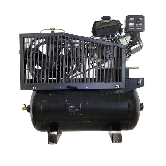 EMAX EGES1430ST 14 HP 30 Gallon 24 CFM 3-Cylinder Truck Mount Solid Cast Iron Pump Gas-Powered Air Compressor with Electric Start KOHLER Command Pro Engine