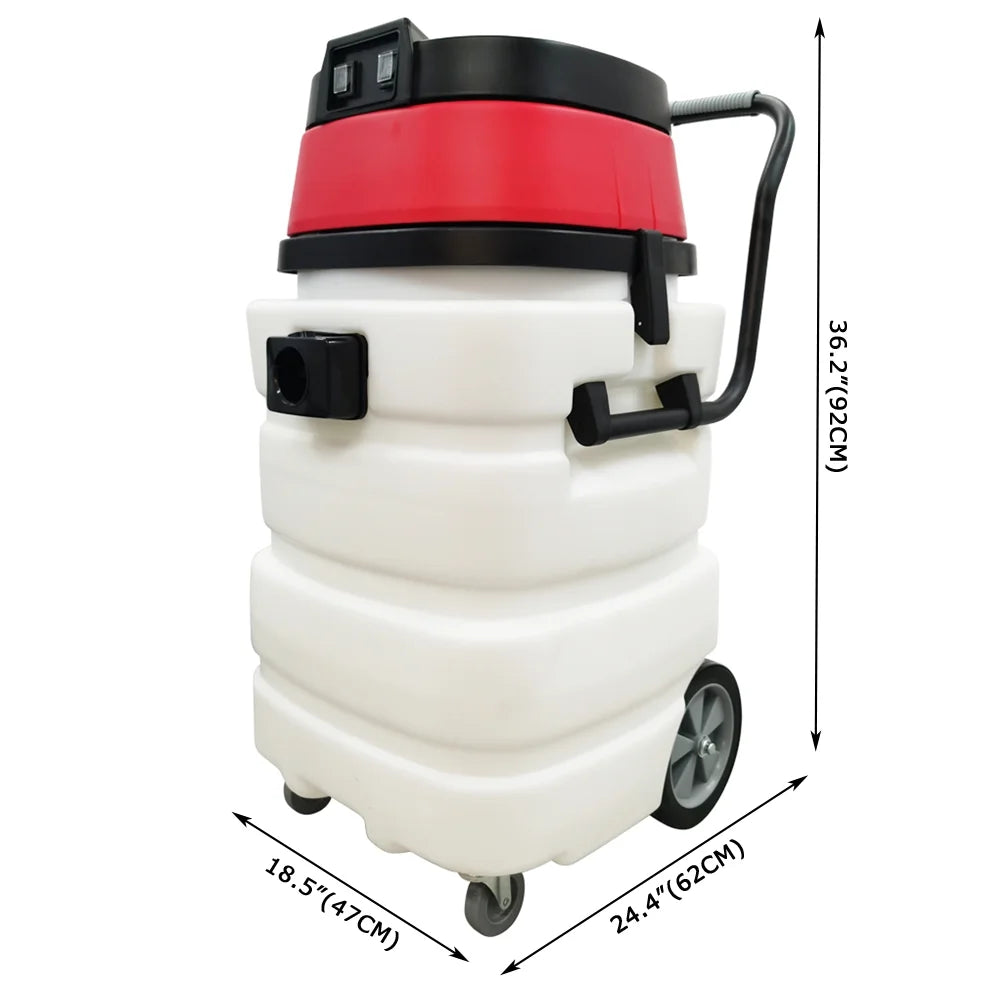 Techtongda 24 Gallon Industrial Wet and Dry Vacuum Cleaner Commercial Water Suction Machine 2-motors