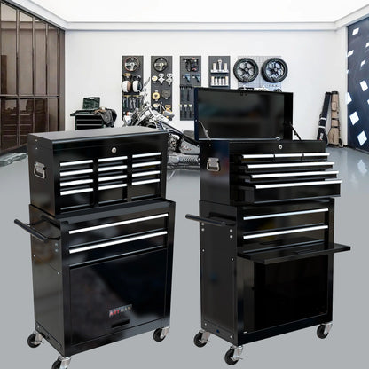 High Capacity Rolling Tool Chest, 8-Drawer Storage Cabinet, Black