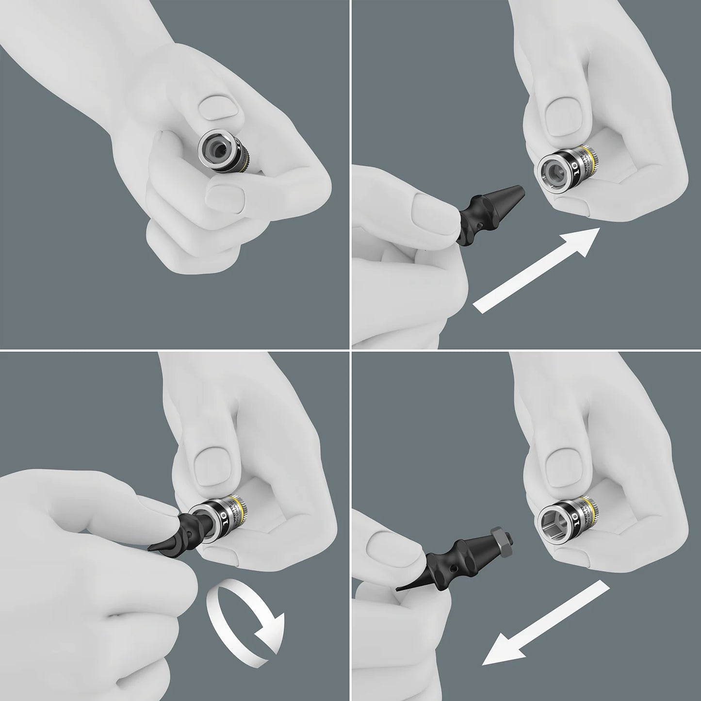 Wera 003755 8100 SA All-in Zyklop Speed Ratchet Set, 1/4" Drive with Holding Function - Metric