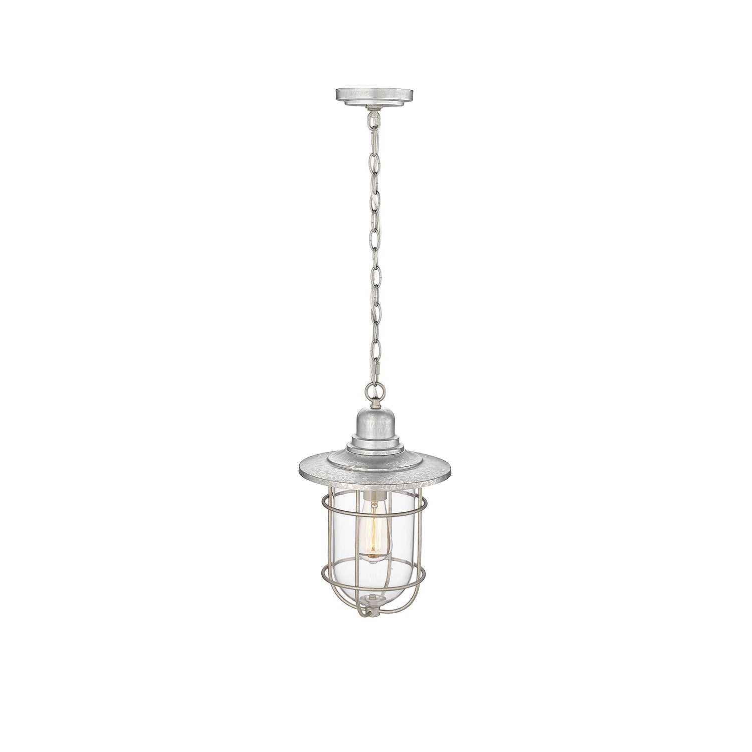 Millennium Lighting 1 Light Outdoor Hanging Lantern in Galvanized