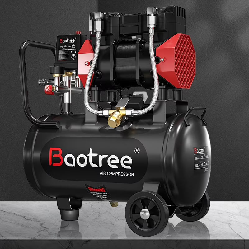 Datingday Ultra Quiet Air 8 Gallon 1.6HP Compressor with Two Quick Couplers & Wheels,Fast 60-Second Inflation & Auto Safety Features ,Max 115 PSI Oil-Free Air Compressor Tank for Home/Commercial Use