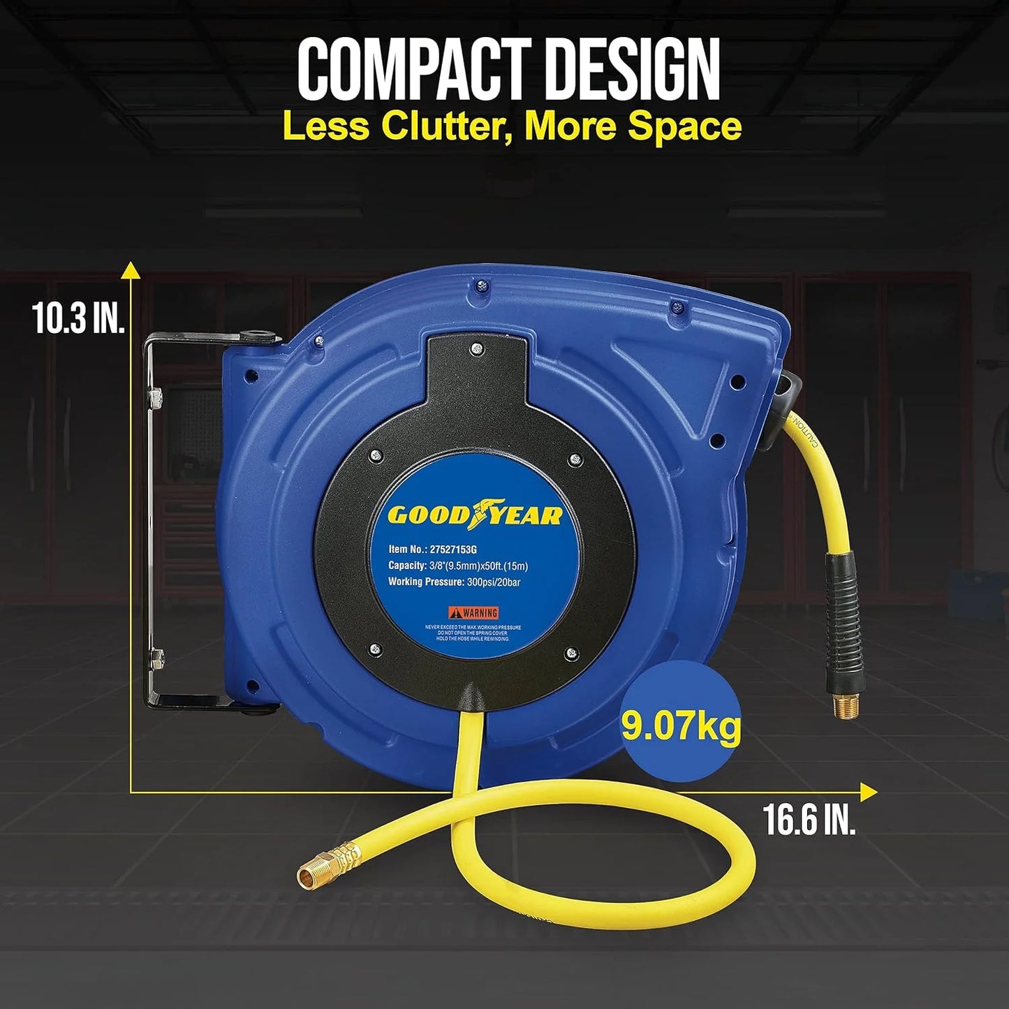 Goodyear TRI-GUR009 0.37 in. x 65 ft. Retractable Air-Hose Reel