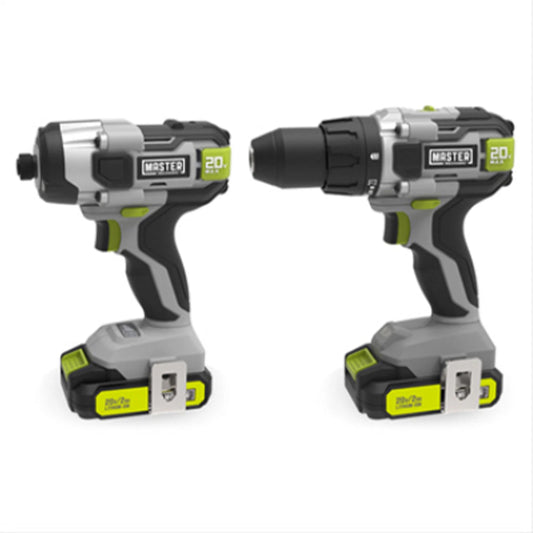 20V Compact Cordless 1/2" Drill and Impact Driver Combo Tool Kit