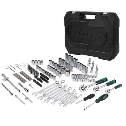 Mechanics Tools Kit and Socket Set, 1/2" ,1/4" & 3/8" Drive, 216-Piece