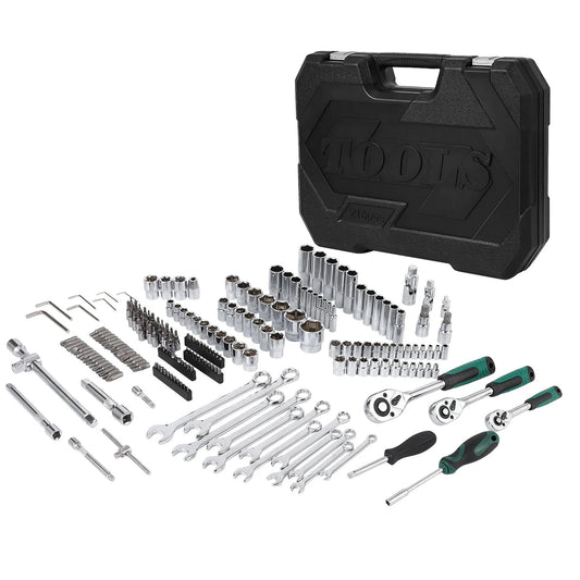 Mechanics Tools Kit and Socket Set, 1/2" ,1/4" & 3/8" Drive, 216-Piece