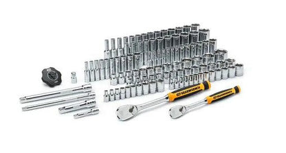 GEARWRENCH 1/4 in. and 3/8 in. Drive 6-Point Standard Deep SAE/Metric 90-Tooth Ratchet and Socket Mechanics Tool Set (106-Piece)