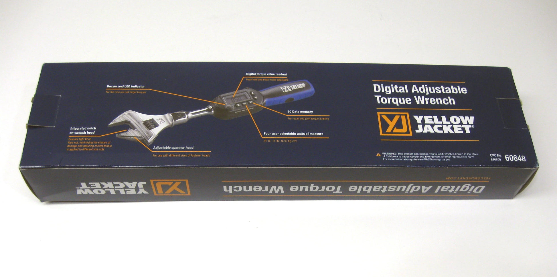 Yellow Jacket 60648 Digital Adjustable Torque Wrench 752 in-lb Torque 10.6 in