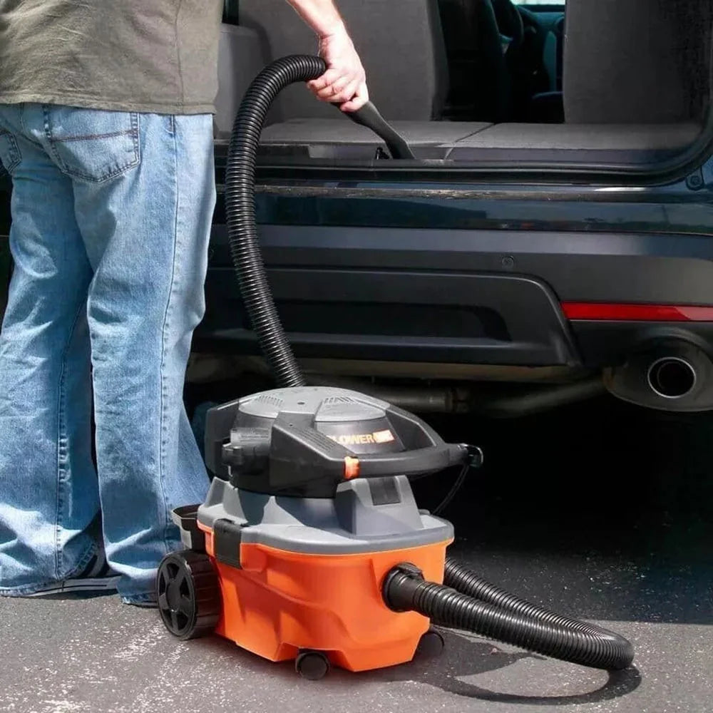 4 Gallon 6.0 Peak HP Wet/Dry Shop Vacuum with Detachable Blower, Fine Dust Filter, Locking Hose and Accessories