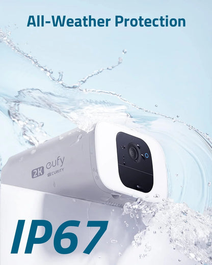 Eufy SoloCam S230 Solar Security Camera S40, 4K UHD, 4-Cam Kit, White, 4-Pack