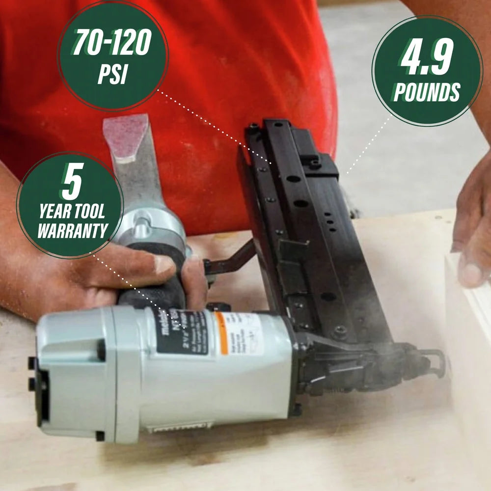 Metabo HPT NT65A5M, 16 Gauge Pro Finish Nail Gun, 120PSI
