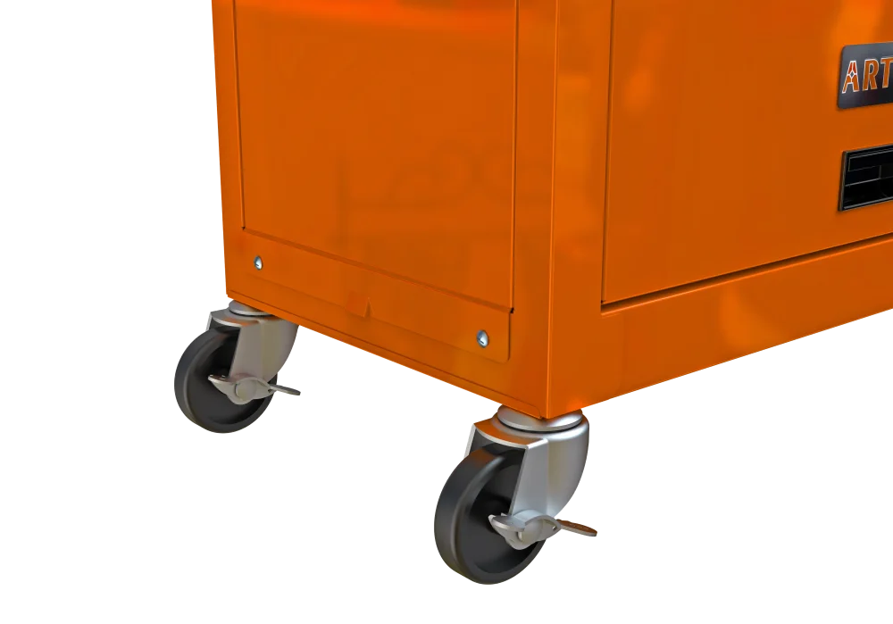 8-Drawer Rolling Tool Chest with Wheels, Removable Tool Box with Locking System, Tool Box Organizer with Hooks, Large Capacity Garage Storage Cabinet for Warehouse, Garage, Repair Shop, Orange