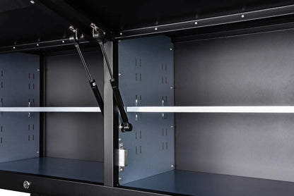 JEGS 81453 72 in. Rolling Tool Cabinet Black Powder-Coated Steel Includes: (15)