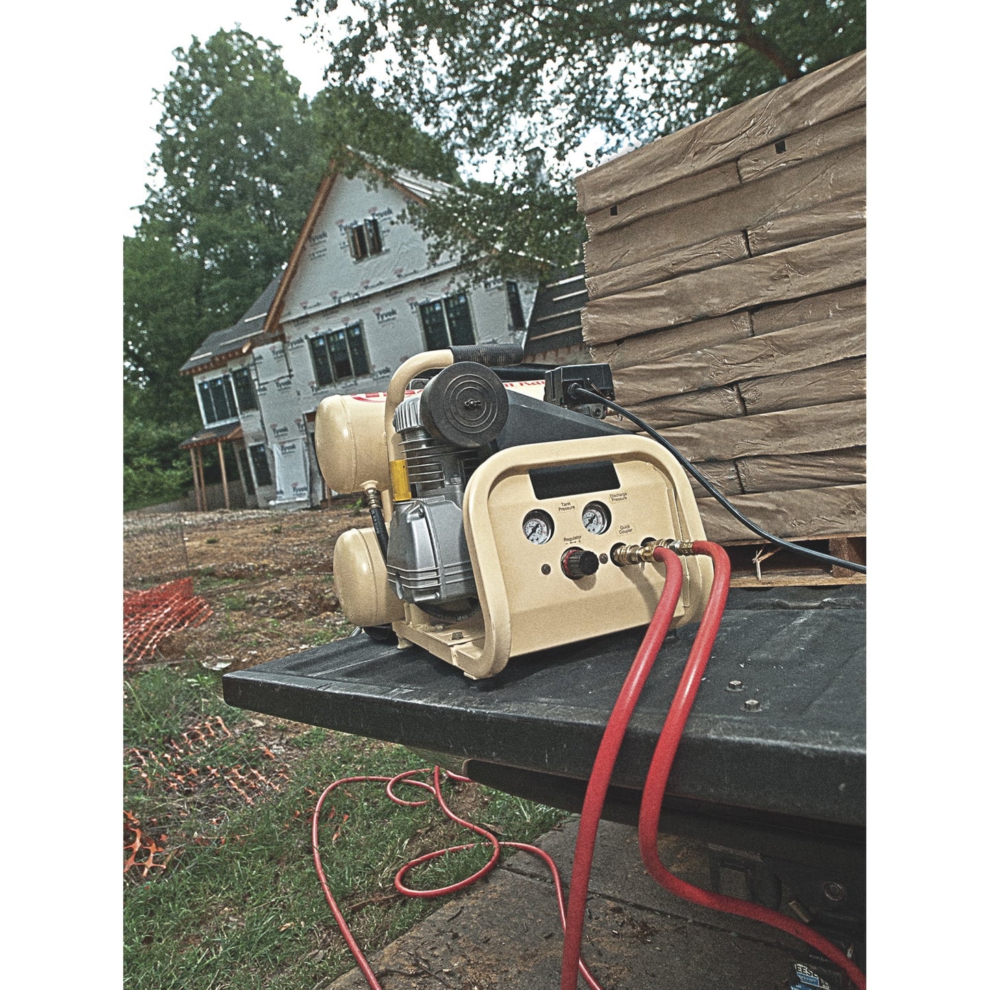Ingersoll Rand Twin-Stack Portable Electric Air Compressor, 2 HP, 4-Gallon, 4.3 CFM, Model# P1IU-A9