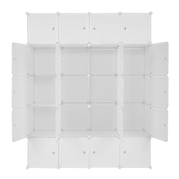 20 Cube Wardrobe Closet Portable Cube Storage with Doors & Hanging Baby Wardrobe Children Cabinet Plastic