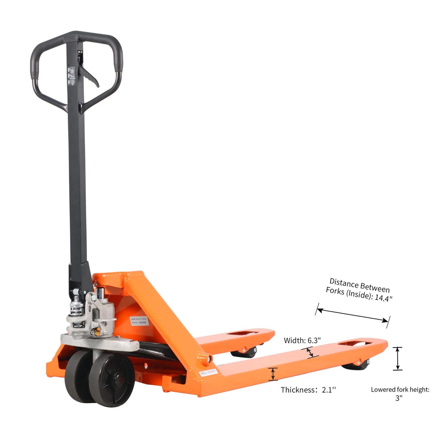Tory Carrier 5500lb with 48"X27" Fork Hand Manual Pallet Jack Truck Orange