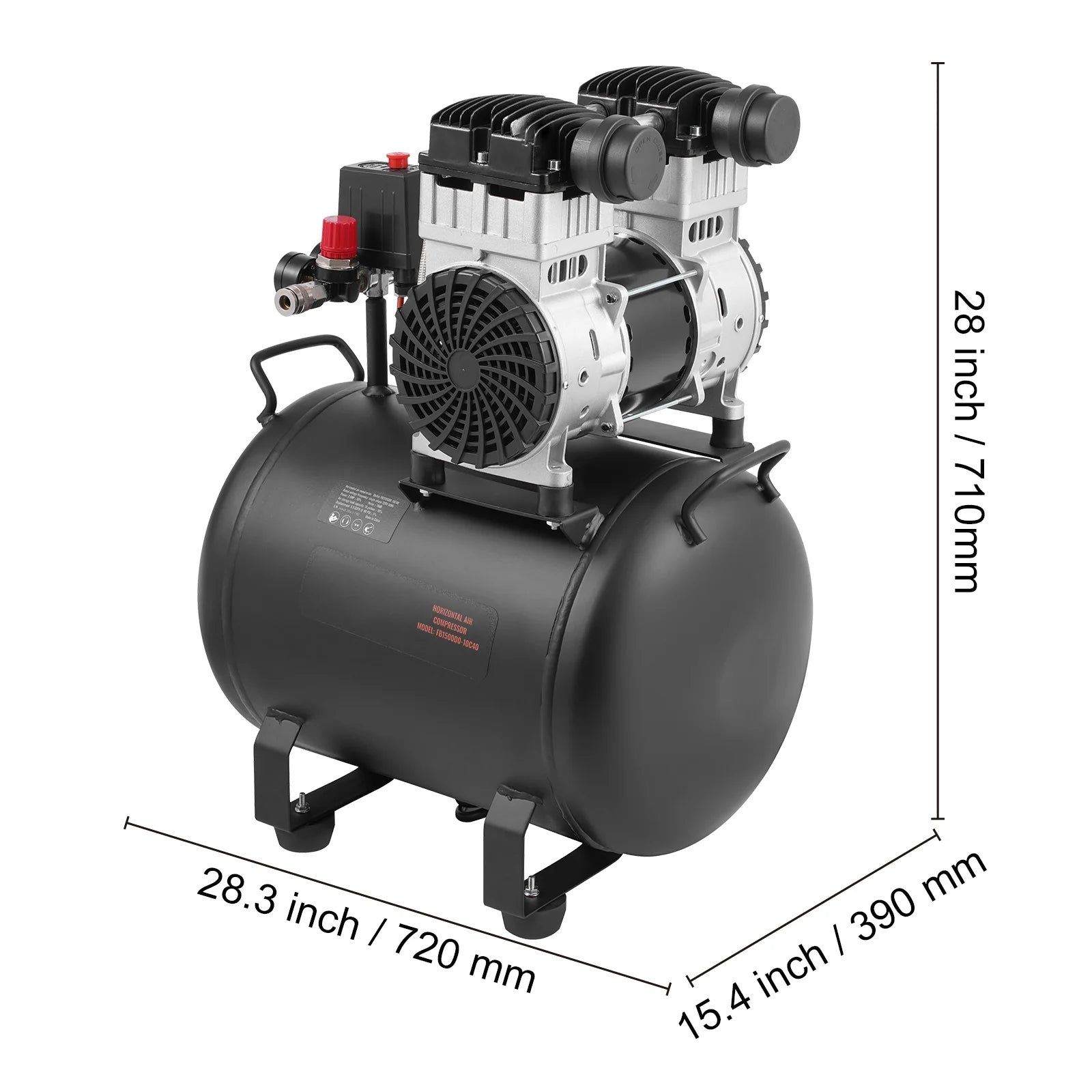 KFFKFF Air Compressor, 10 Gallon Steel Tank, 2HP 5.3 CFM@90 PSI, Oil-Free, Max 125PSI, 78dB Quiet Portable Compressor for Auto Repair, Tire Inflation, Spray Painting
