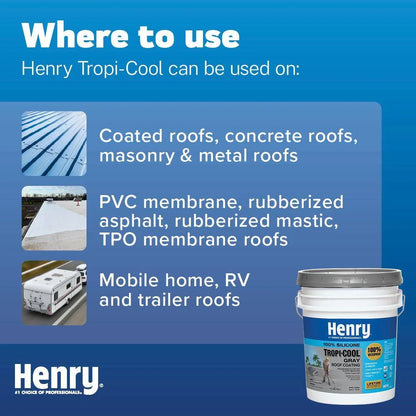 Henry 887G Tropi-Cool Gray HE887G018 100% Silicone Reflective Roof Coating 4.75 gal.