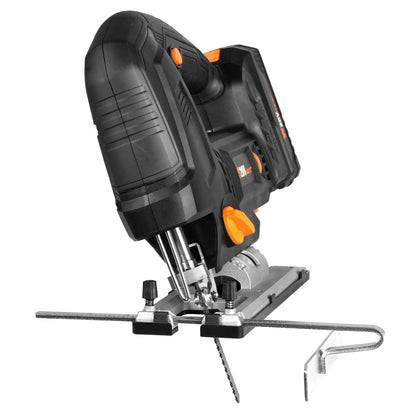 WEN 20V Max Cordless Brushless Auto-Speed Jigsaw with 4.0Ah Lithium Ion Battery and Charger