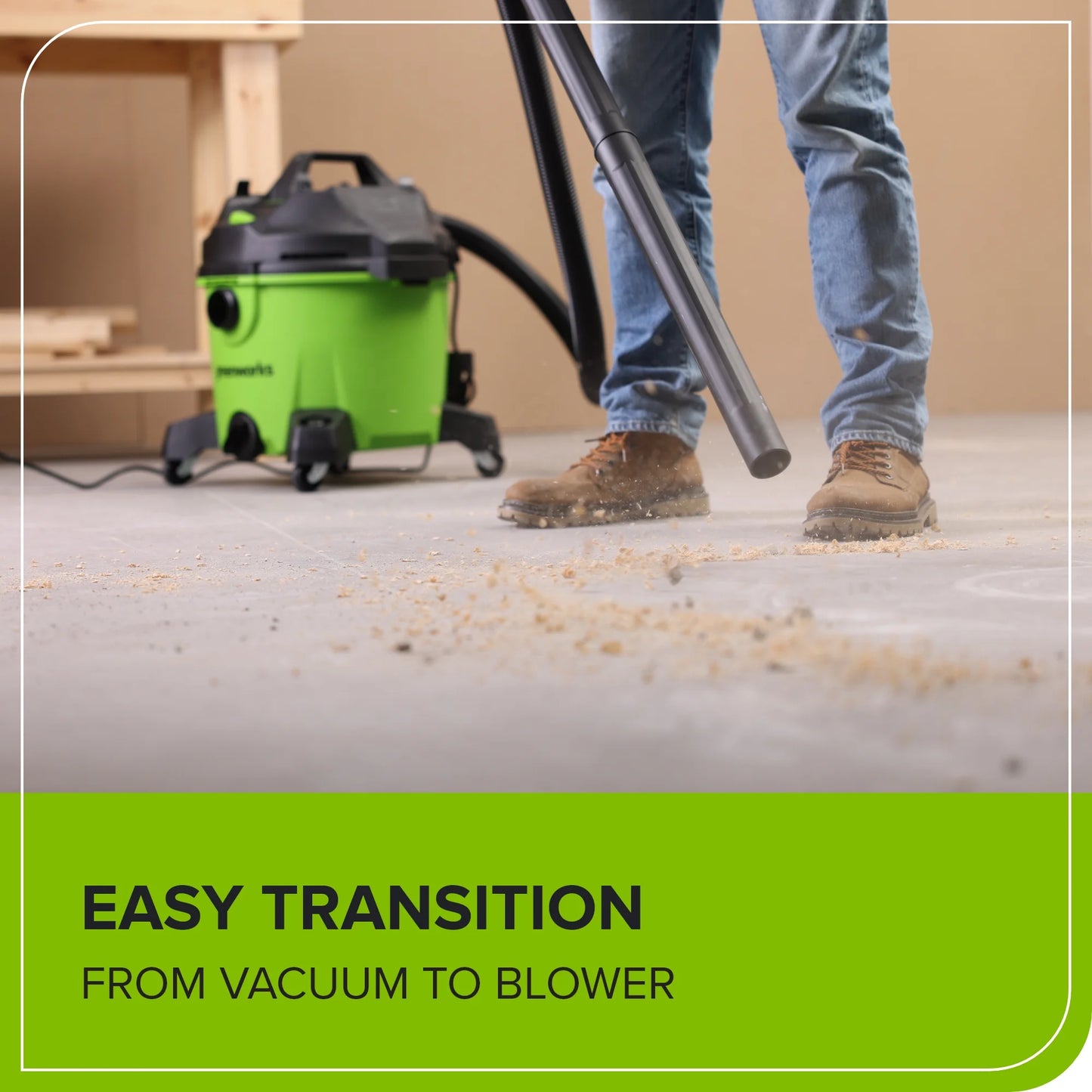 Greenworks 9 Gallon AC Wet/Dry Vacuum, Workshops Wheeled Cleaner with Washable HEPA Filter and Multiple Accessories for Hard Floor & Carpet