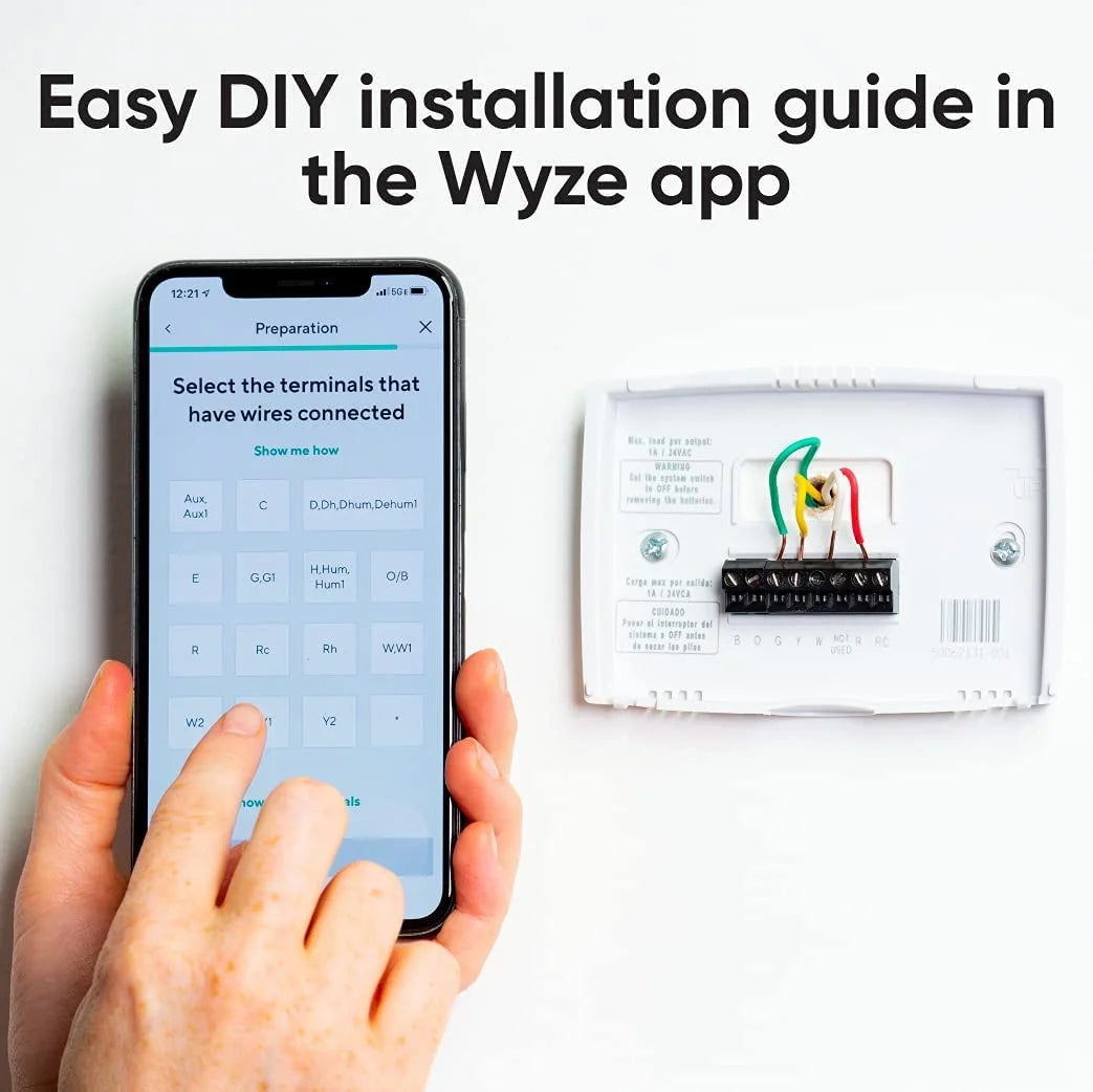 WYZE Smart Wifi Thermostat for Home with App Control Works with Alexa and Google Assistant, Black