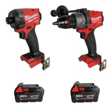Milwaukee 3697-22 M18 FUEL 18V Brushless Cordless 2-Tool Combo Kit - Hammer Drill & Impact Driver with (2) 5.0Ah Batteries, Charger & Case