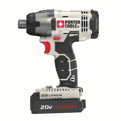 PORTER CABLE 20-Volt Max Lithium-Ion Cordless Compact Impact Driver With 2 Batteries, PCC641LB