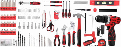 276-Piece Tool Set Kit with 12V Cordless Drill & Storage - Home Improvement Tools