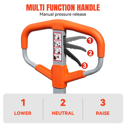 HPDMC Pallet Jack Truck 2,200 LBS Capacity 48'' L x 8'' W Single Fork Manual Pallet Jack Truck