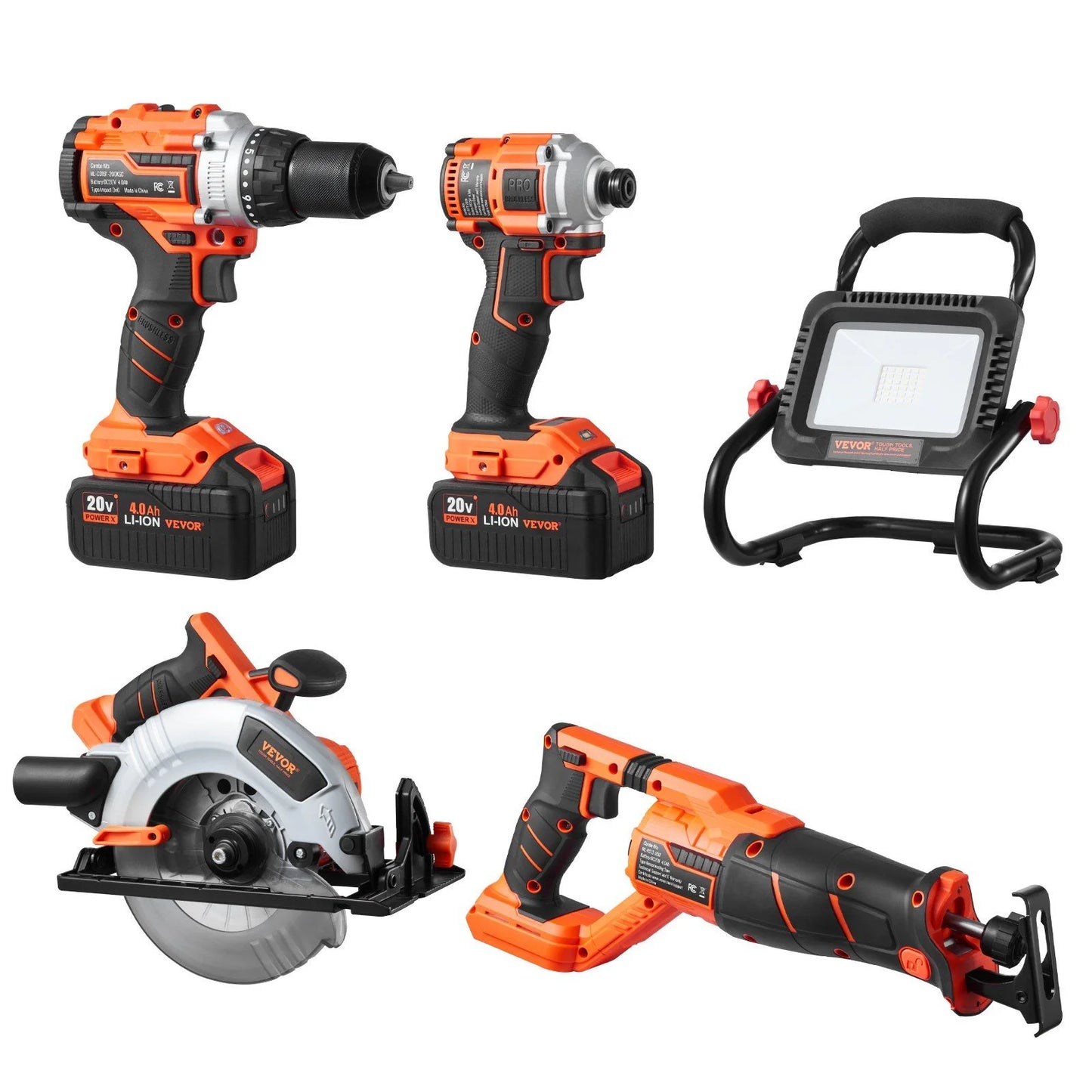 RYOBI ONE+ 20V Cordless Brushless Power Tool Combo Kit (5-Tool) with Lithium-Ion Batteries & Bag