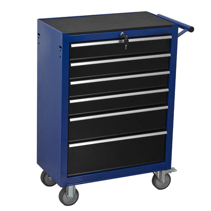 6-Drawer Rolling Tool Chest Cabinet, Large Capacity Organizers Metal Tool Box with Wheels Tool Storage Cart for Garage, Workshop