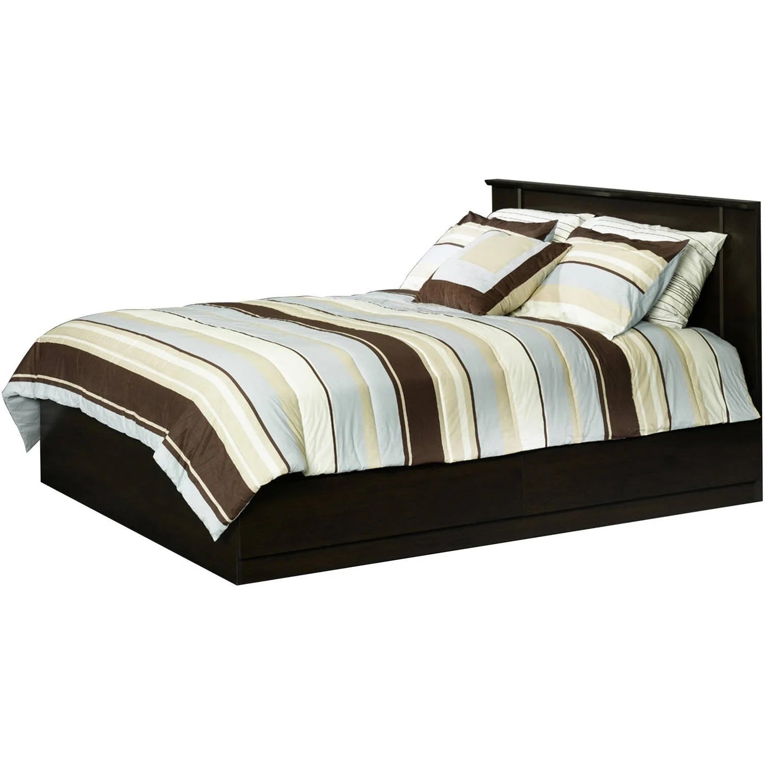 Mainstays Mates Storage Bed with Bookcase Headboard, Twin, Cinnamon Cherry Finish