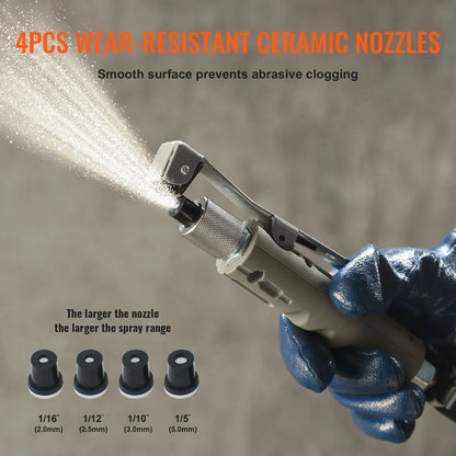 SKYSHALO 5 Gallon Portable Sand Blaster, 60-110PSI blasting Equipment Powerful and Efficient Portable Sand Blaster, Air Sand Blasting Kit with 4 Ceramic Nozzles and Oil-Water Separator for Paint