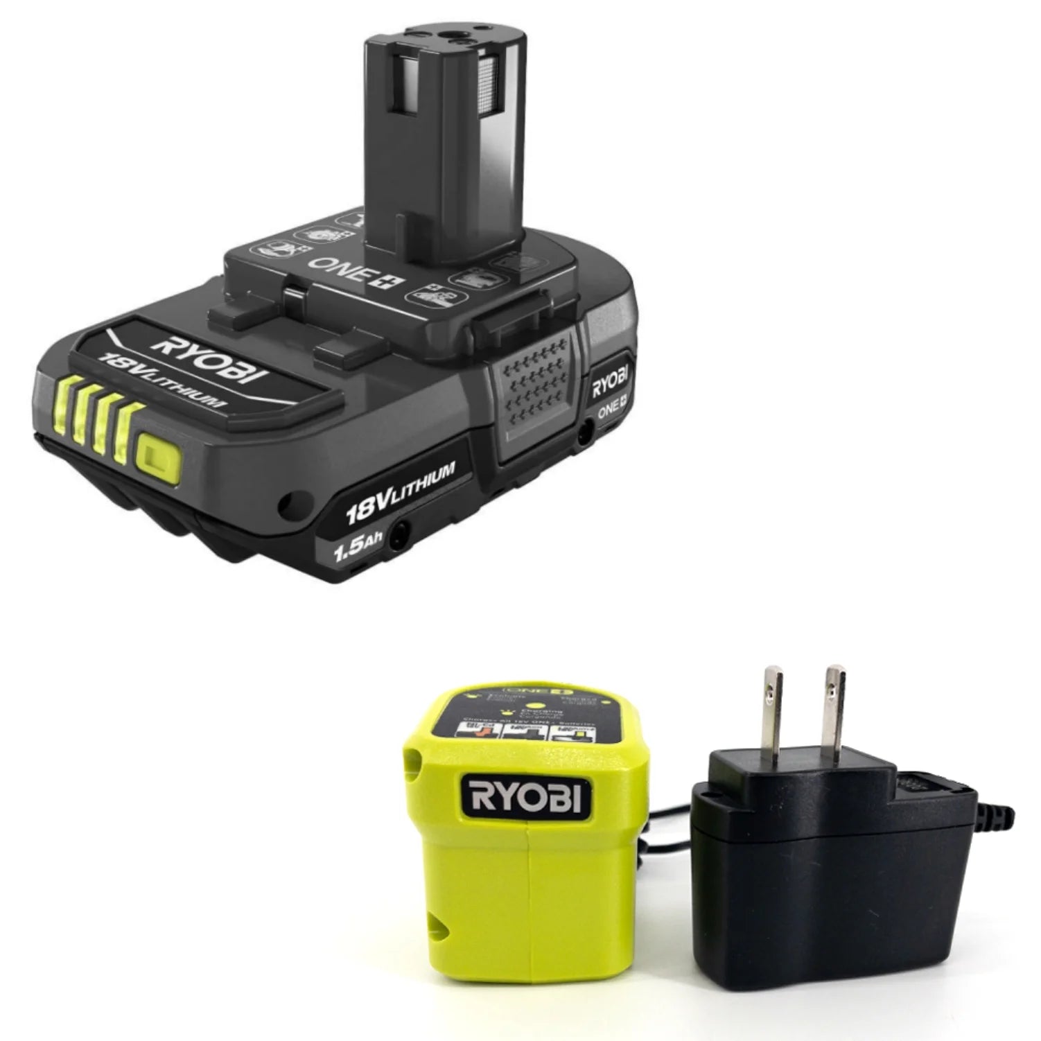 Ryobi 3-Tool Camping Kit Bundle with Compact Area Light, Bluetooth Speaker, 4 inch Clamp Fan, 18-Volt 1.5 Ah Lithium-ion Battery, Charger and 16 inch Buho Tool Bag