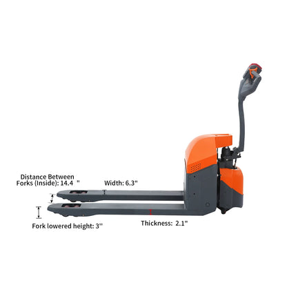Tory Carrier 3300lbs Fully Powered Electric Pallet Truck Jack GEL Battery W/48"X27" Fork