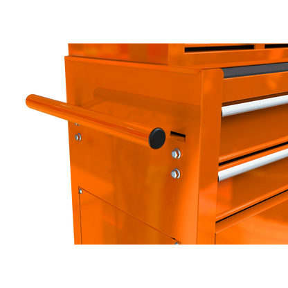 Pouseayar 8-Drawers Steel Rolling Tool Chest with Wheels and Drawers, Orange