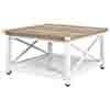 Dextrus Farmhouse Coffee Table Square Wood Center Table End Table with Open Storage Shelf for Living Room, Gray Wash