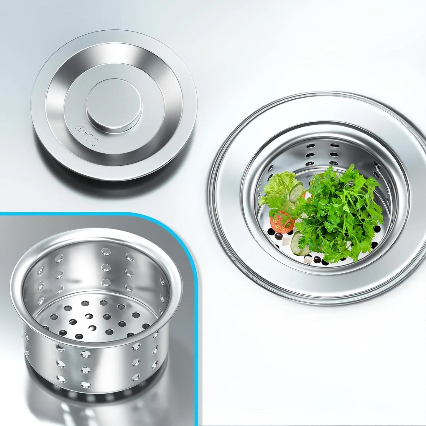 Stainless Steel Utility Sink kitchen Sink Free Standing Single Plumbing Workbench Storage Commercial Sink
