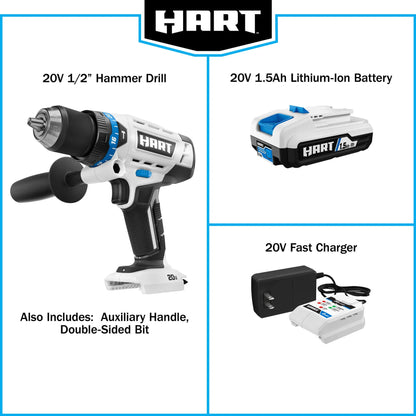 HART 20-Volt 1/2-inch Cordless Hammer Drill Kit, Gen2