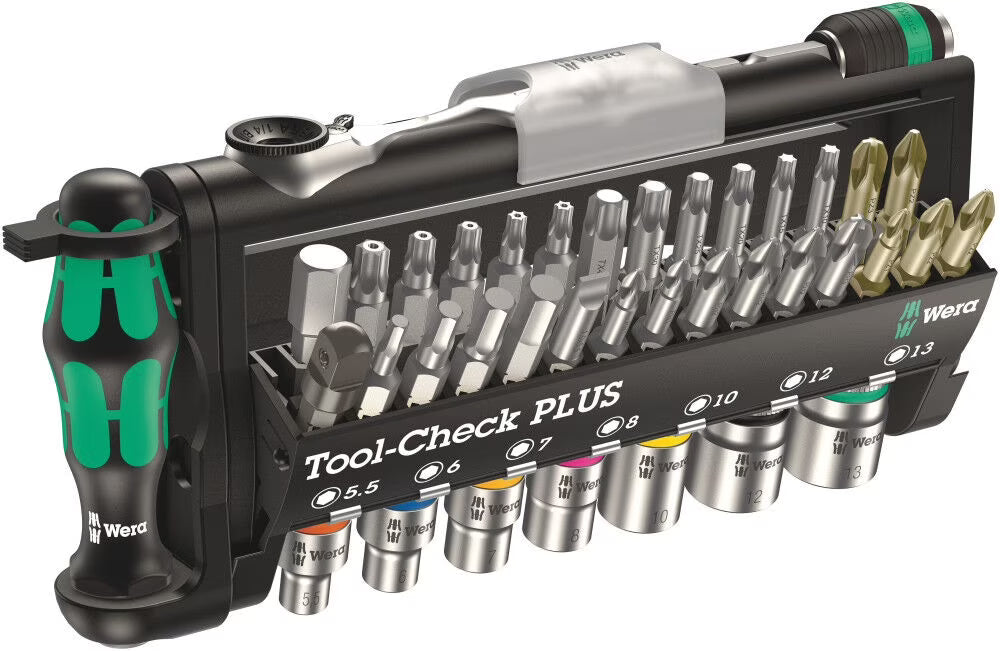Wera Tools Tool-Check Plus Tool Set With Bitholding Screwdriver, 39 Pieces
