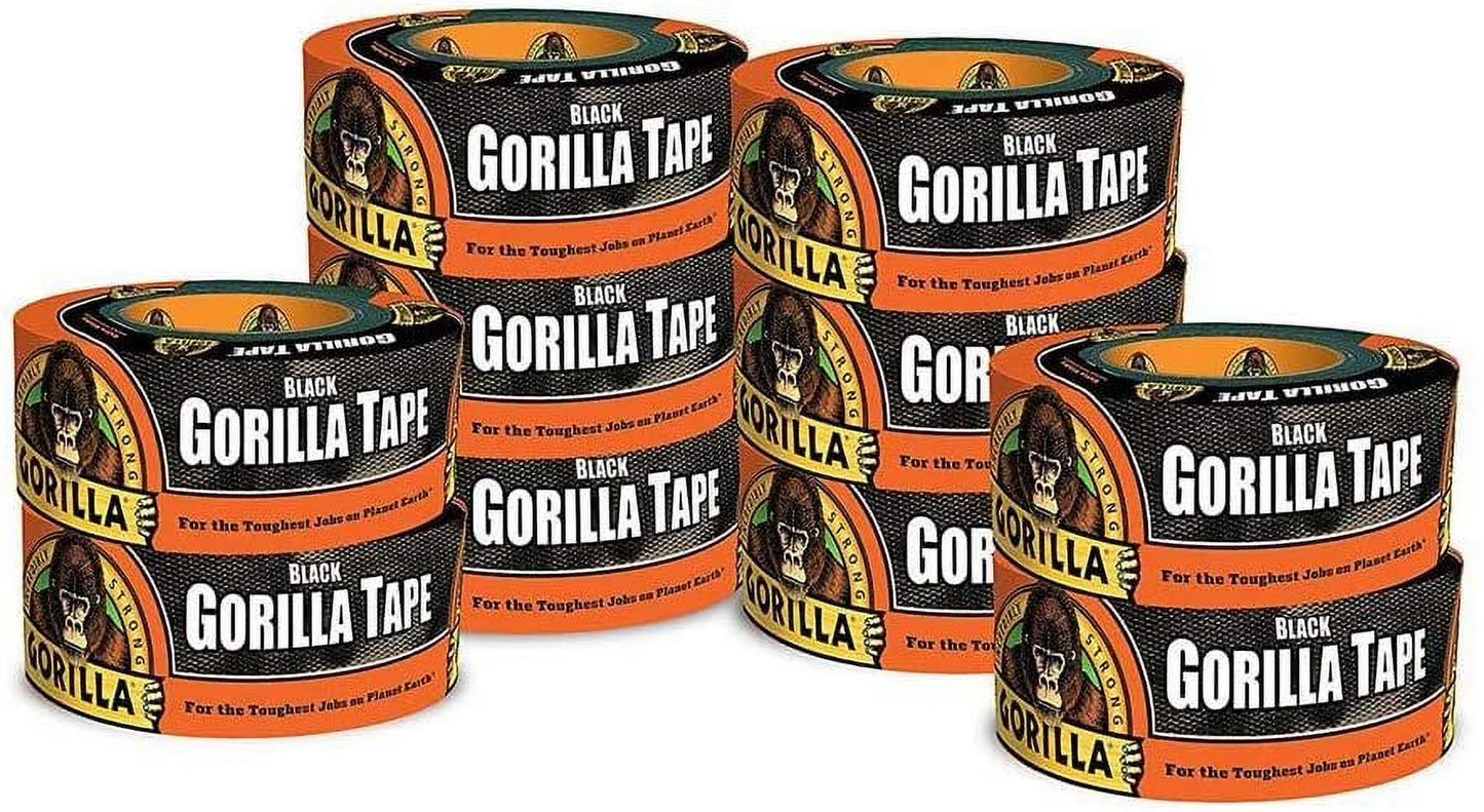 Gorilla 1.88 in. x 12 yd. Black Tape 10-Pack