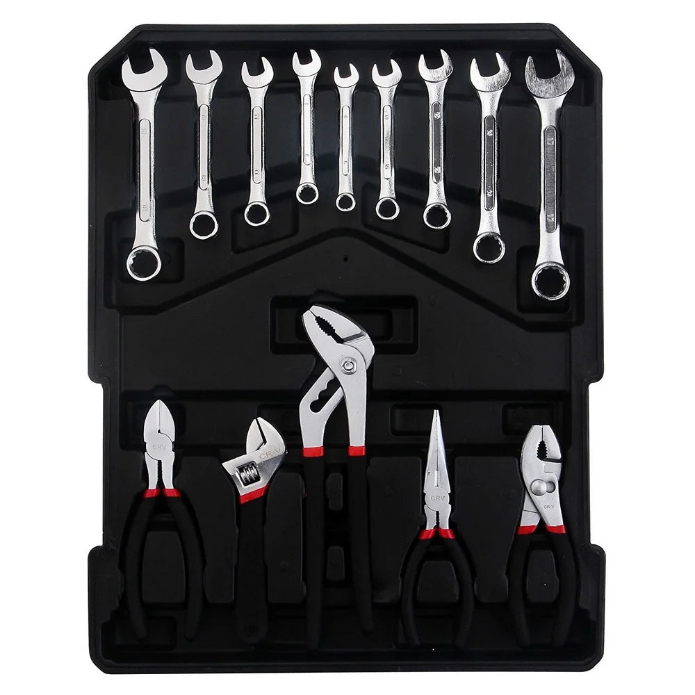 Tool Box with Tools 799pcs Household Tool Set with Aluminum Trolley Case, Auto Repair Tool Kit Toolbox and Wheels