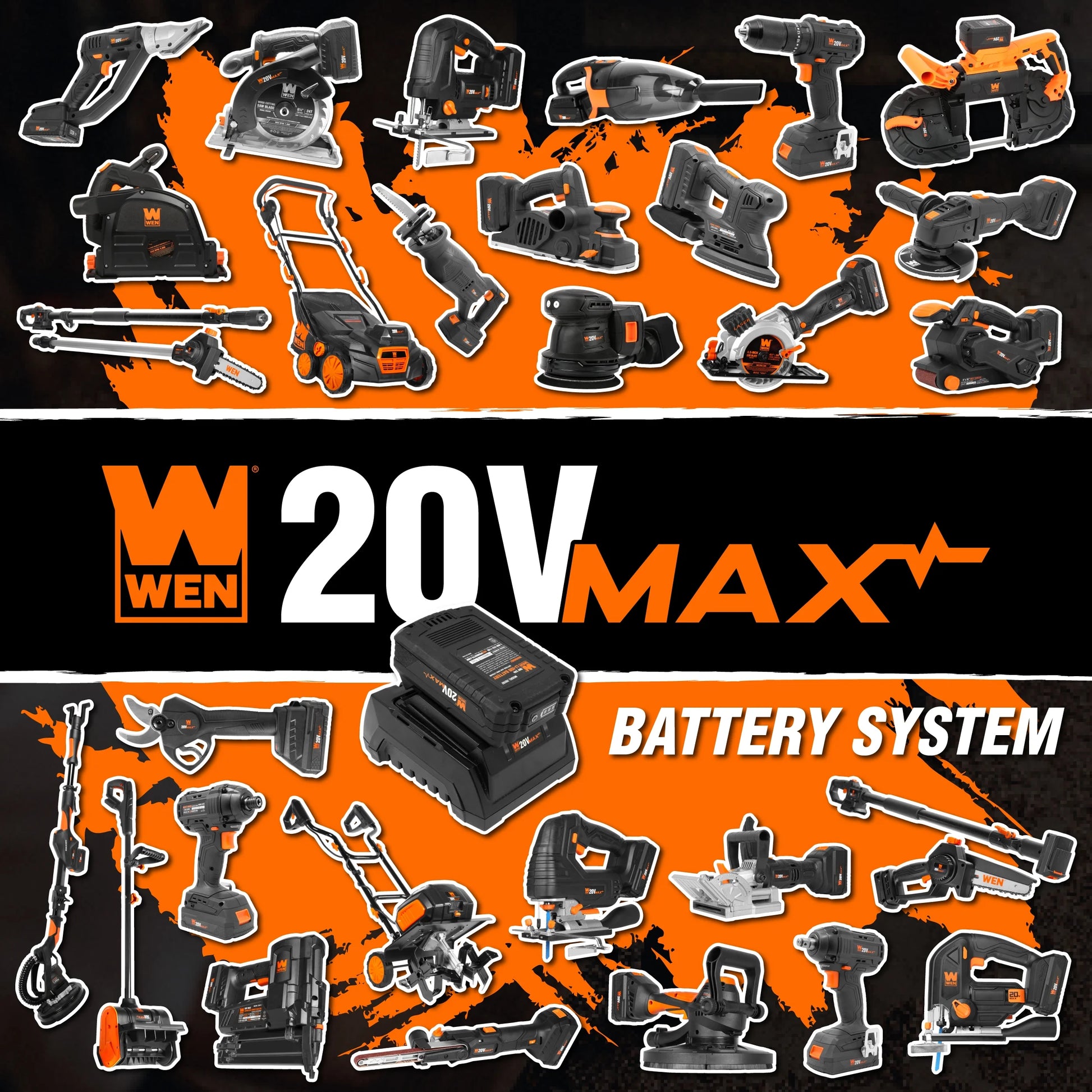 WEN 20V Max Cordless Drill, Brushless Compact Impact Driver, and LED Torch Flashlight Combo Kit w/2Ah Battery and Charger (20VK3DDL)