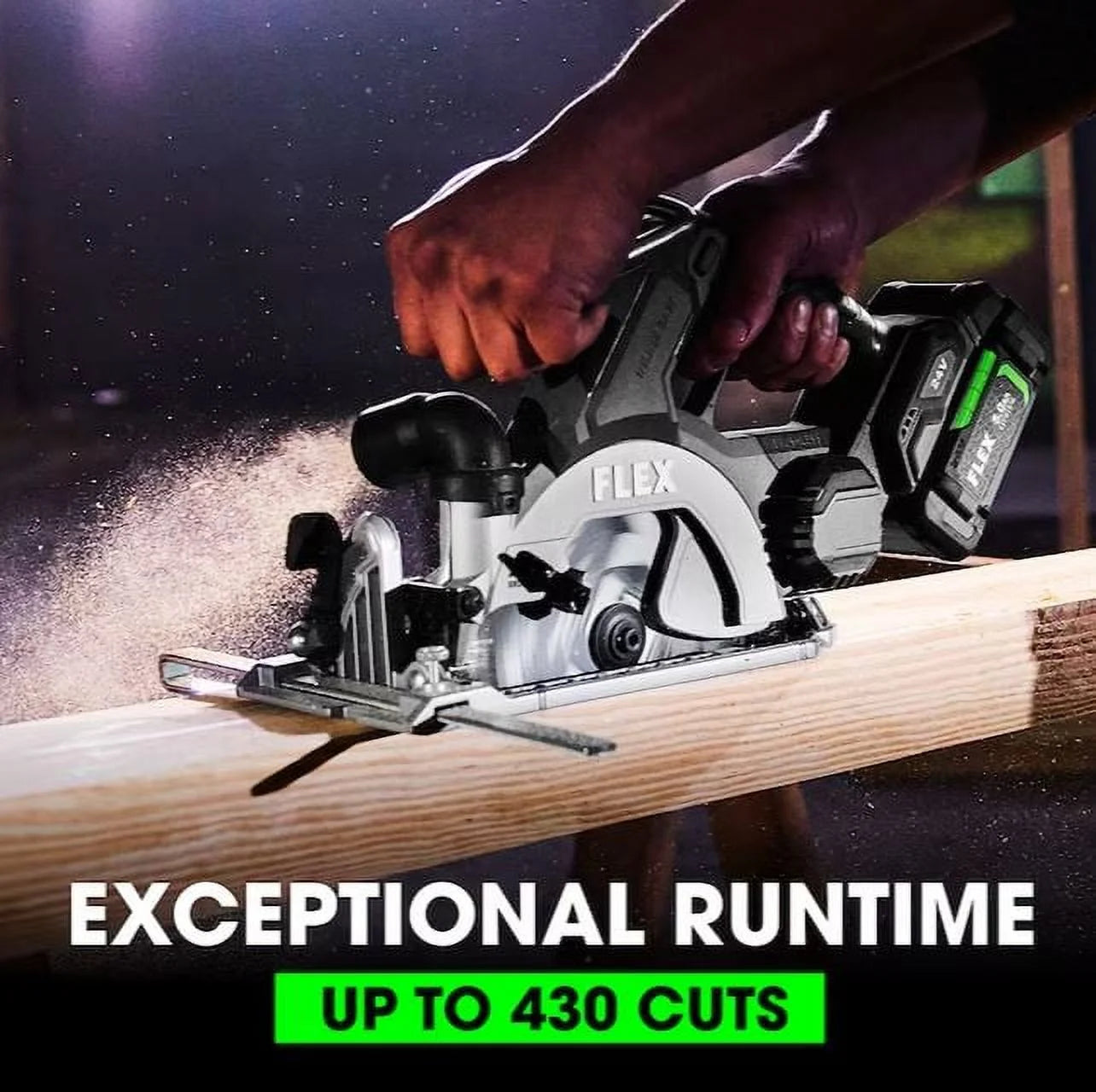 FLEX 24-volt 6-1/2-in Brushless Cordless Circular Saw Kit Circular Saw (1-Battery and Charger Included)